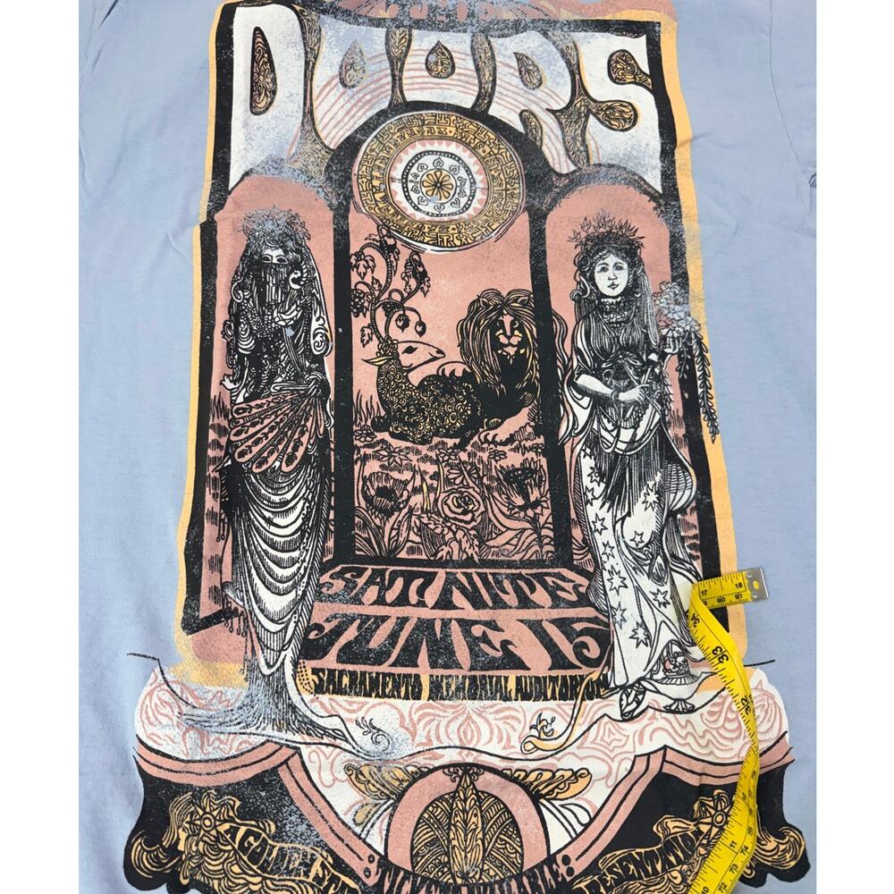 The Doors Graphic Band T Shirt Medium Blue Rock Concert Tee NWOT